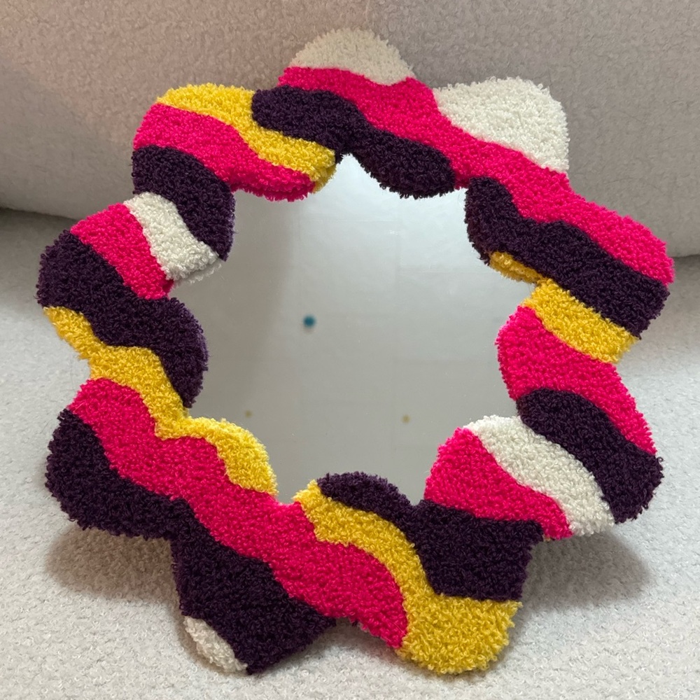 Colorful Wavy Star Mirror - Pink, Yellow, Purple, Cream